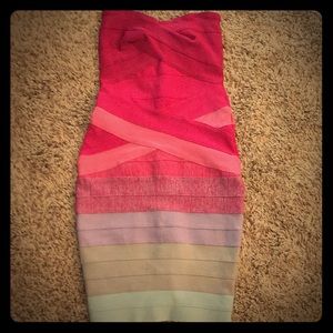 Strapless bandage dress